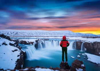 waterfall-sunset-winter-iceland